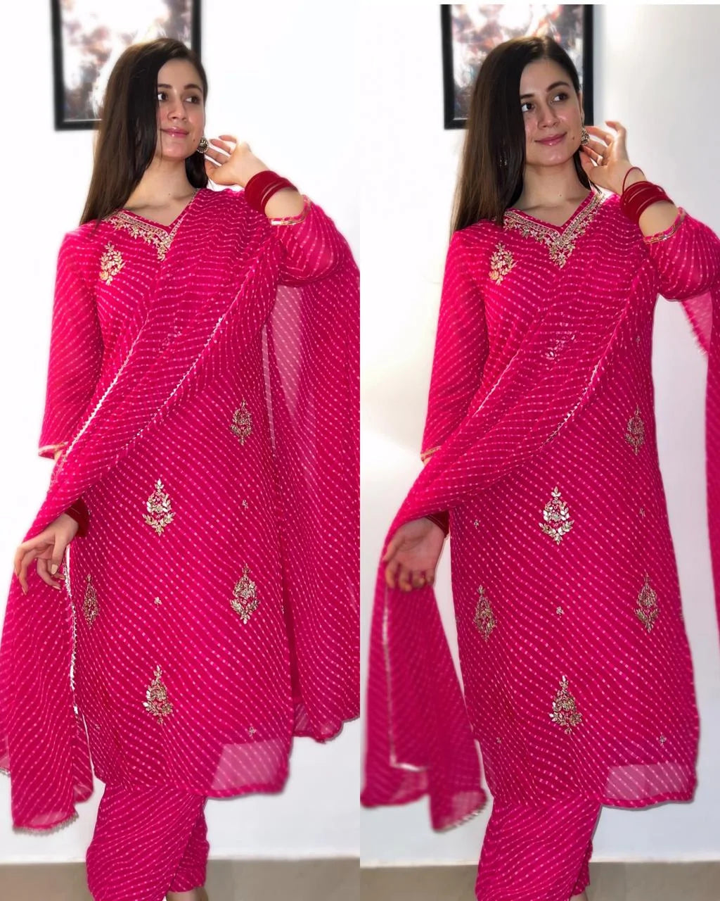 Premium Bandhej Afgaan suit