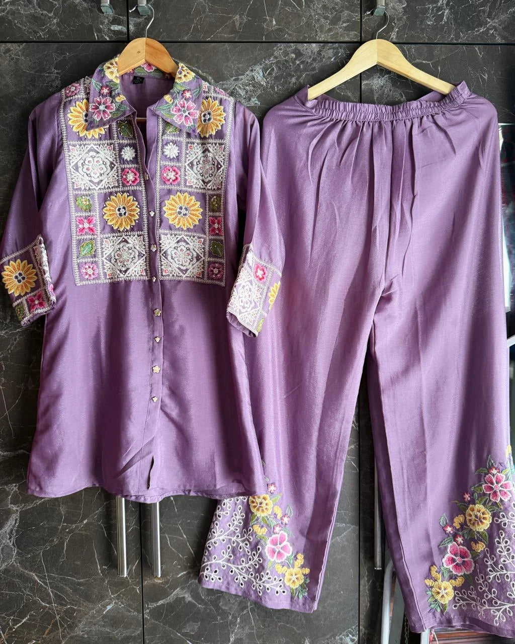 Pure Chinnon Hand work Coords -Lavender