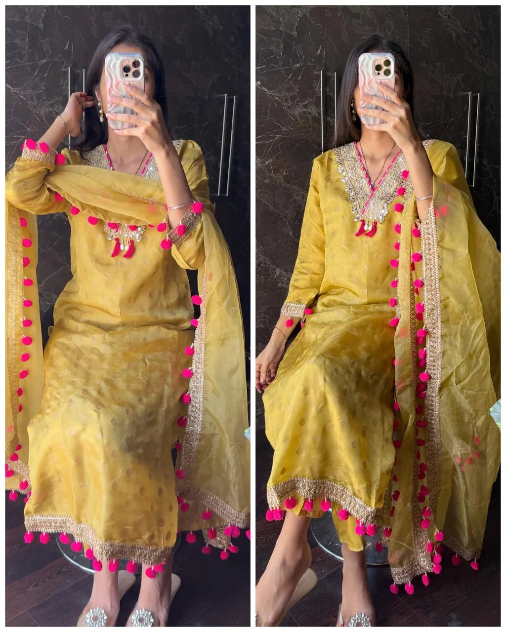 Premium Tissue Pom Pom Suit – Lime Yellow