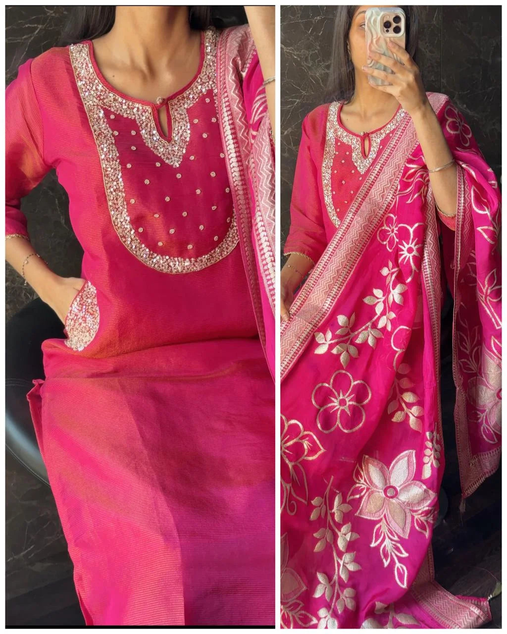 Premium Pocket Tissue Suit – Pink