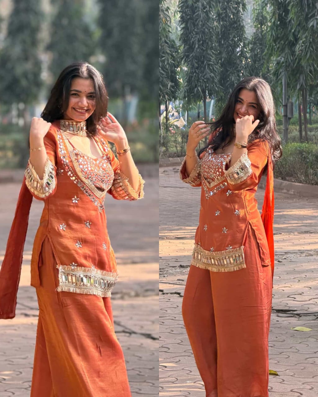 Premium Tissue 4-Piece Bustier Set –Rust Orange