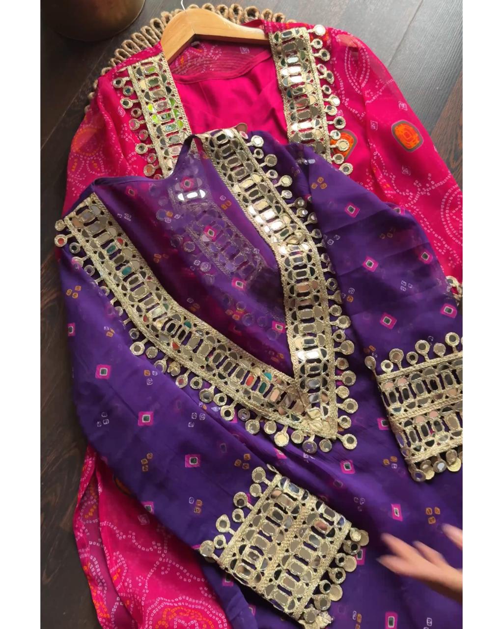 3-Piece Bustier Chiffon Set – Purple