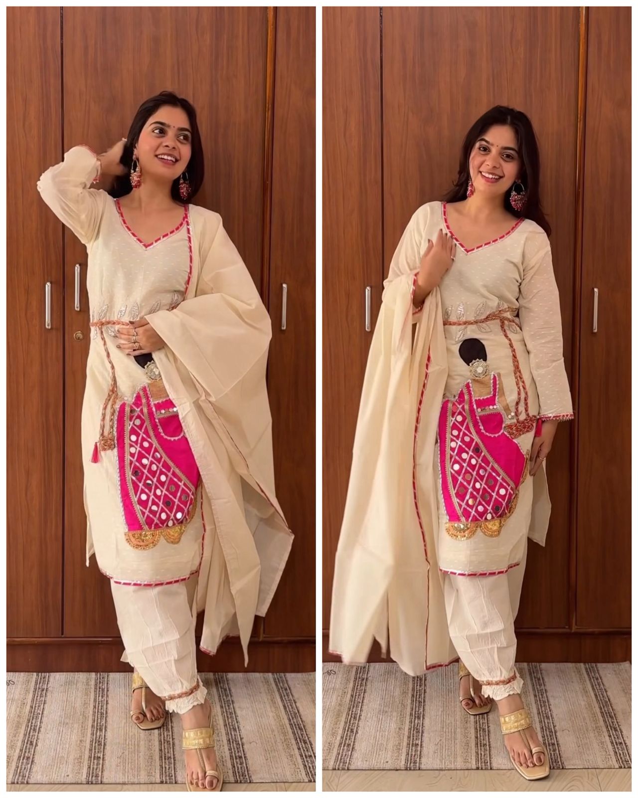 Premium kora cotton doll suit-Ivory white