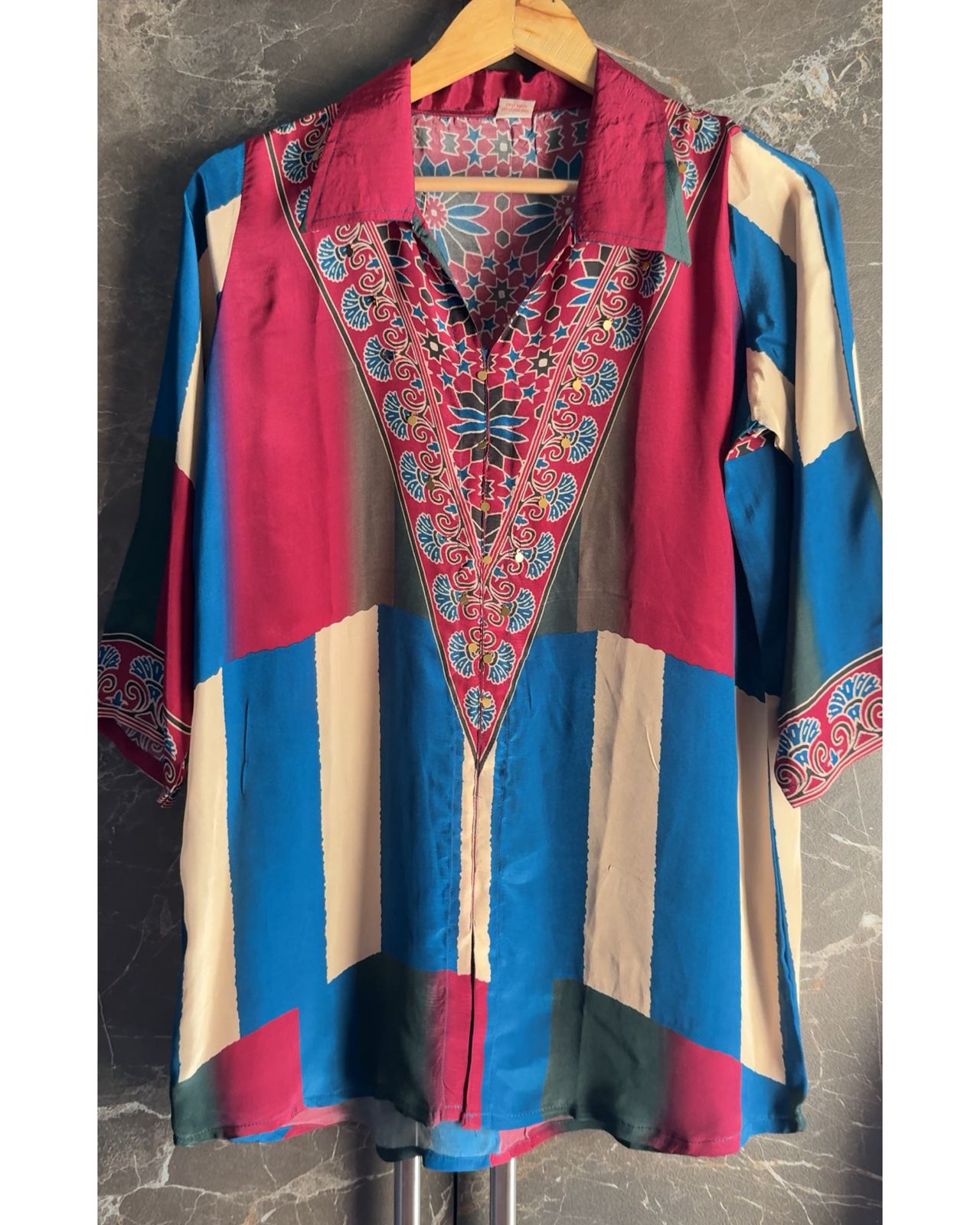 Premium Crepe Shirt -Blue
