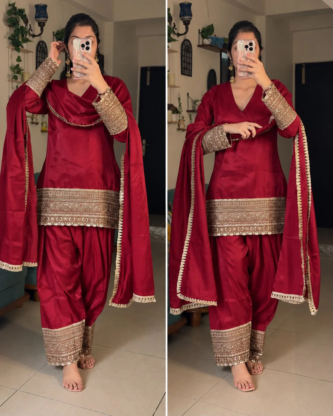 The Maharani Edit – Ruby Farshi Silk Set
