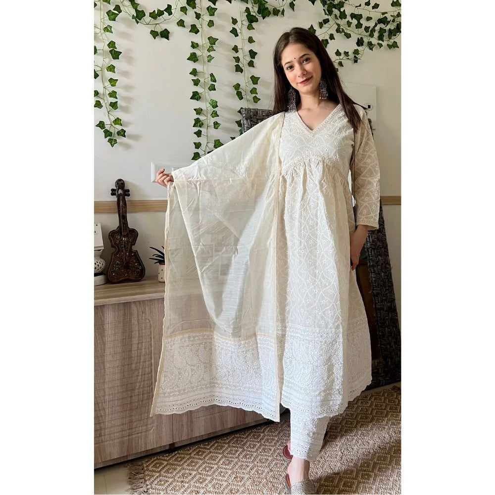 Alia Cut Suit White Alia Cut Suit White