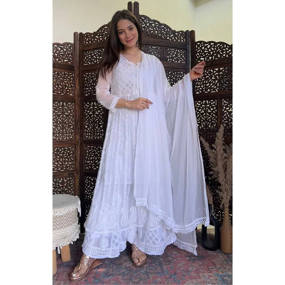 Anarkali Kurta – White