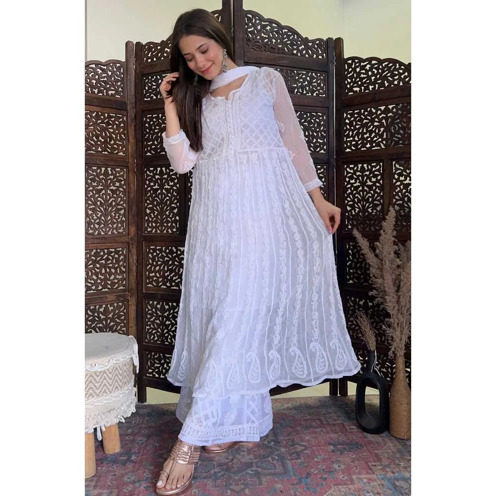 Anarkali Kurta – White