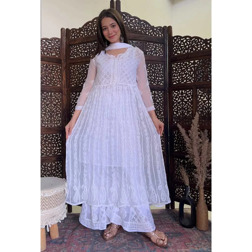 Anarkali Kurta – White