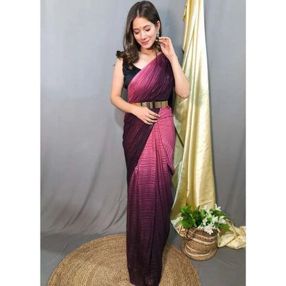 Pre Draped Saree - Wine