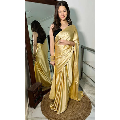 Pre Draped 1-minute Saree – Golden