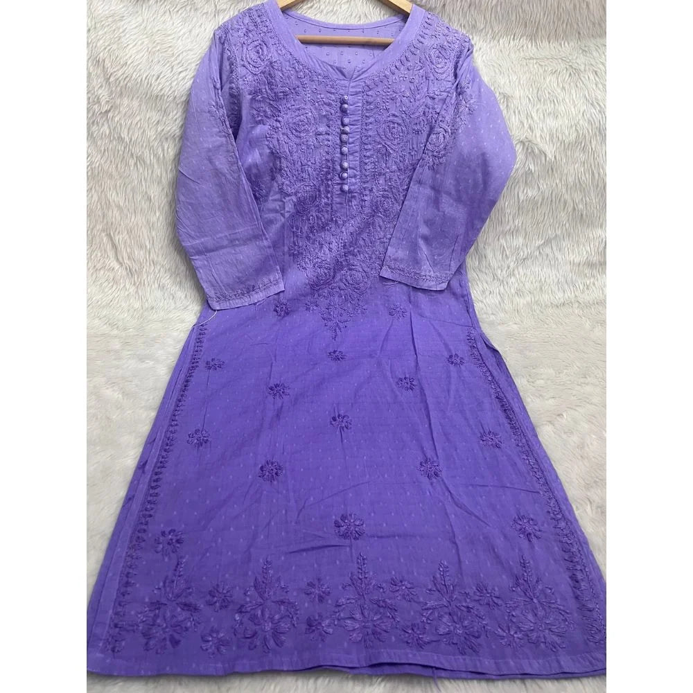 Ombre Chikankari Kurta – Purple