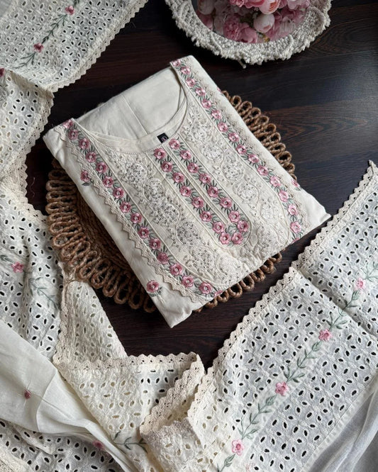 Sciffli lvory Embroidered Suit