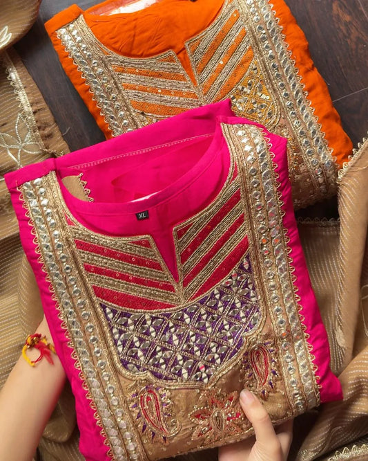 Pure Dola Silk Handwork – Hot Pink