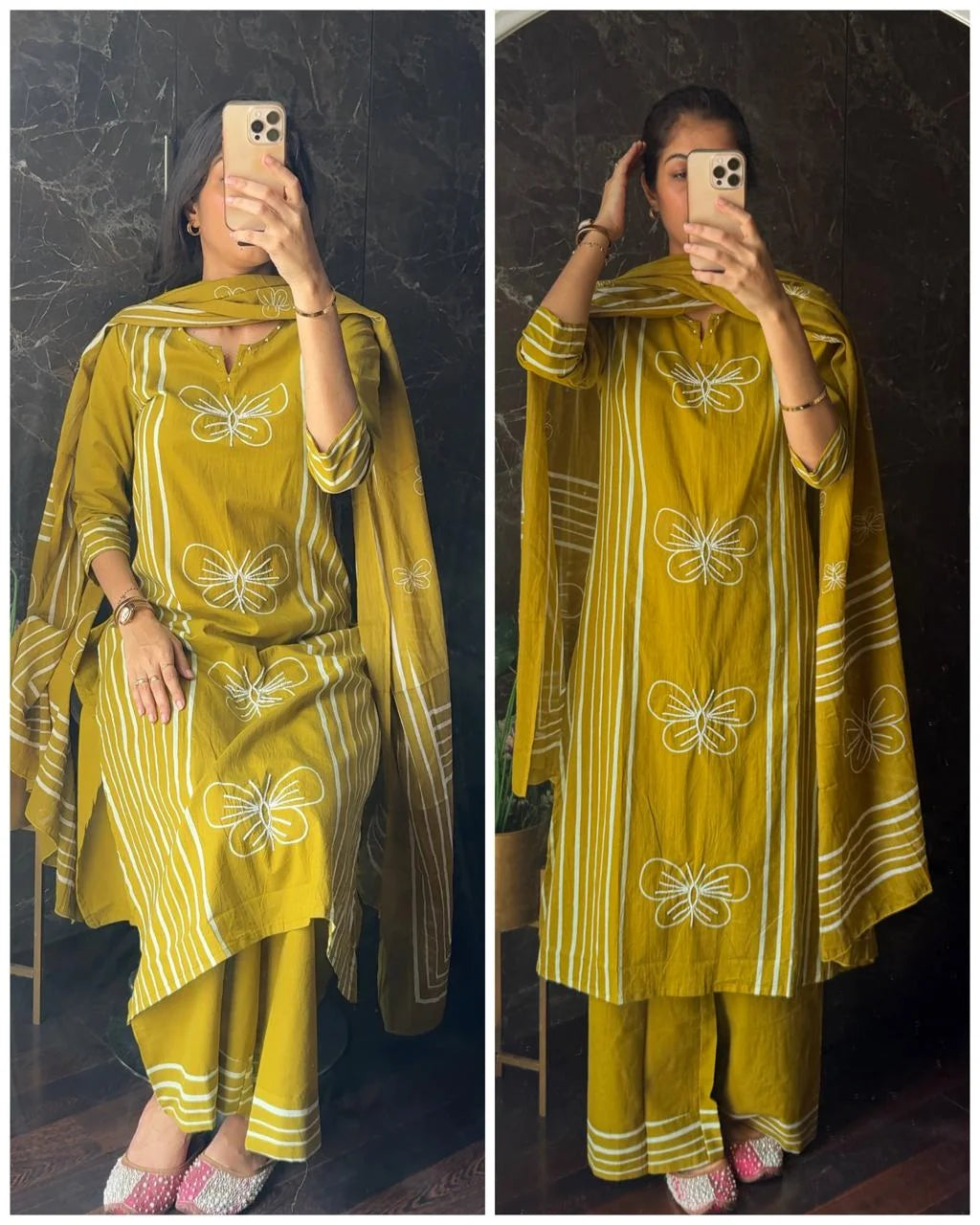 Butterfly Handwork Suit – LIME