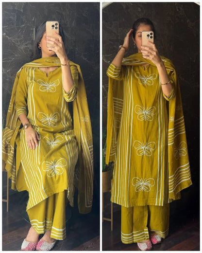 Butterfly Handwork Suit – LIME