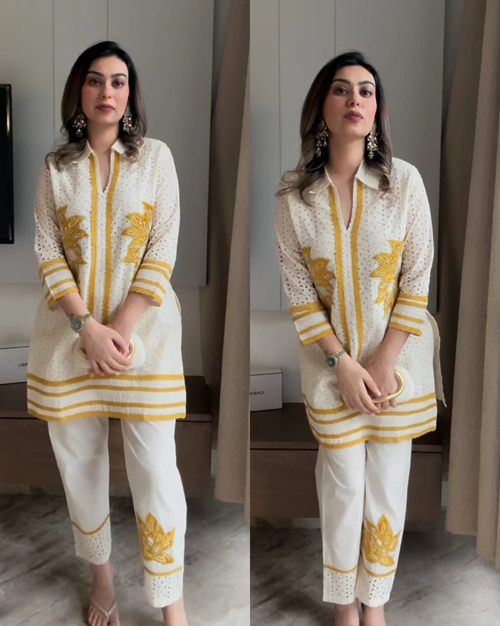 Premium Sciffli Coord Yellow