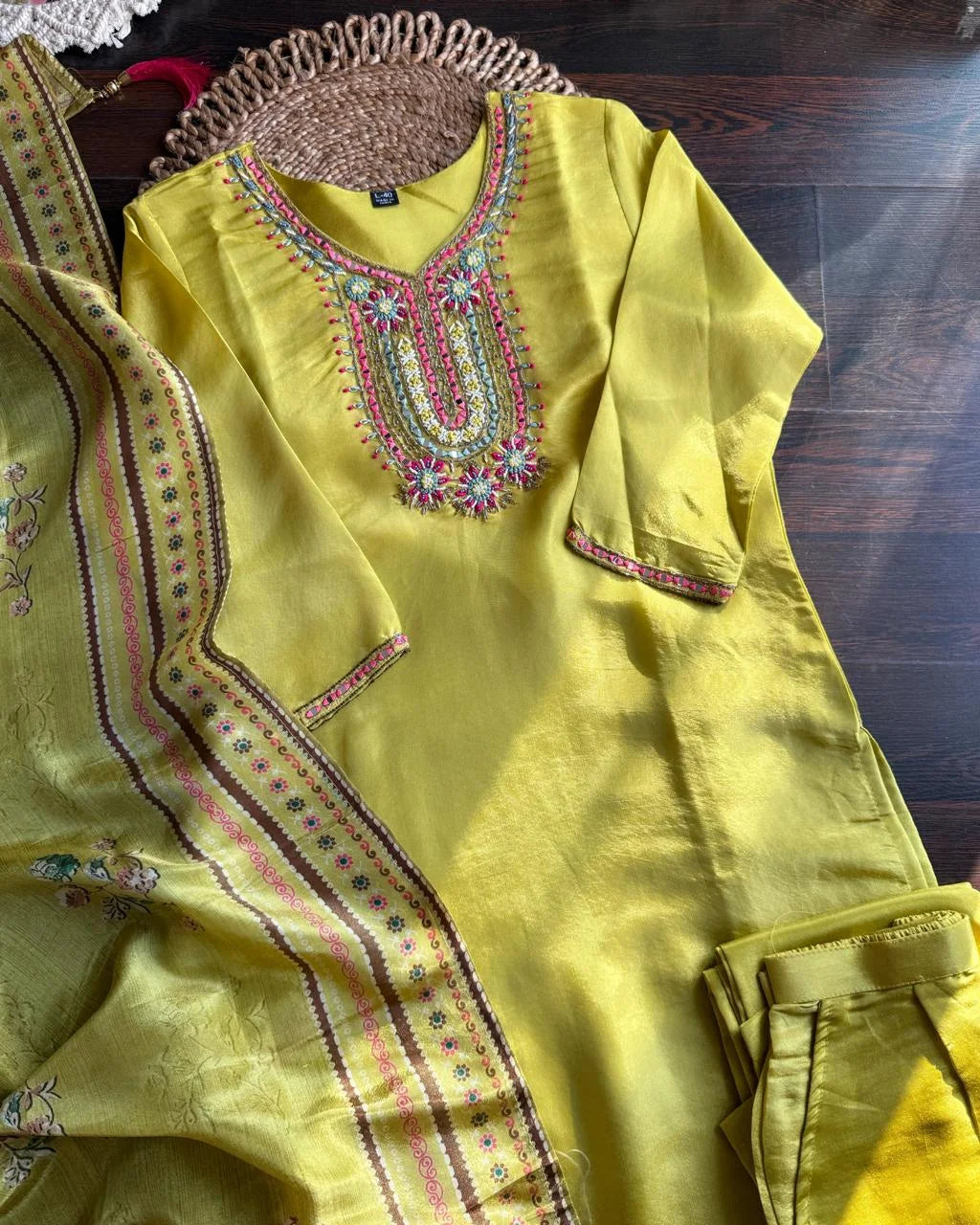 Premium Glass Tissue Hand Work Suit – Lime