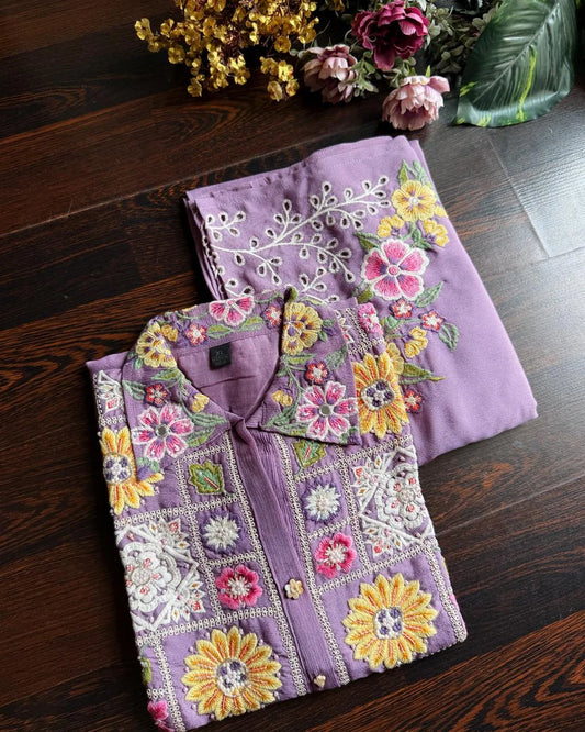 Pure Chinnon Hand work Coords -Lavender