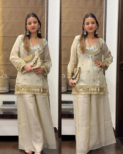 Premium Ivory Tissue 4-piece Bustier Set