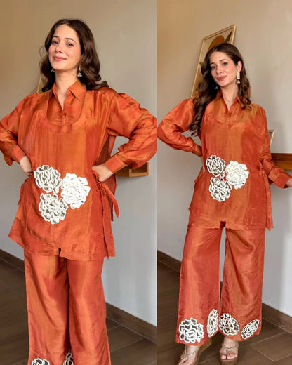 Premium Pure Tissue 3 Piece Coord – Rust