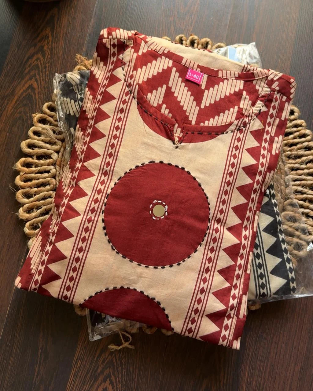 Polka Dot Viral Cotton Suit – Maroon