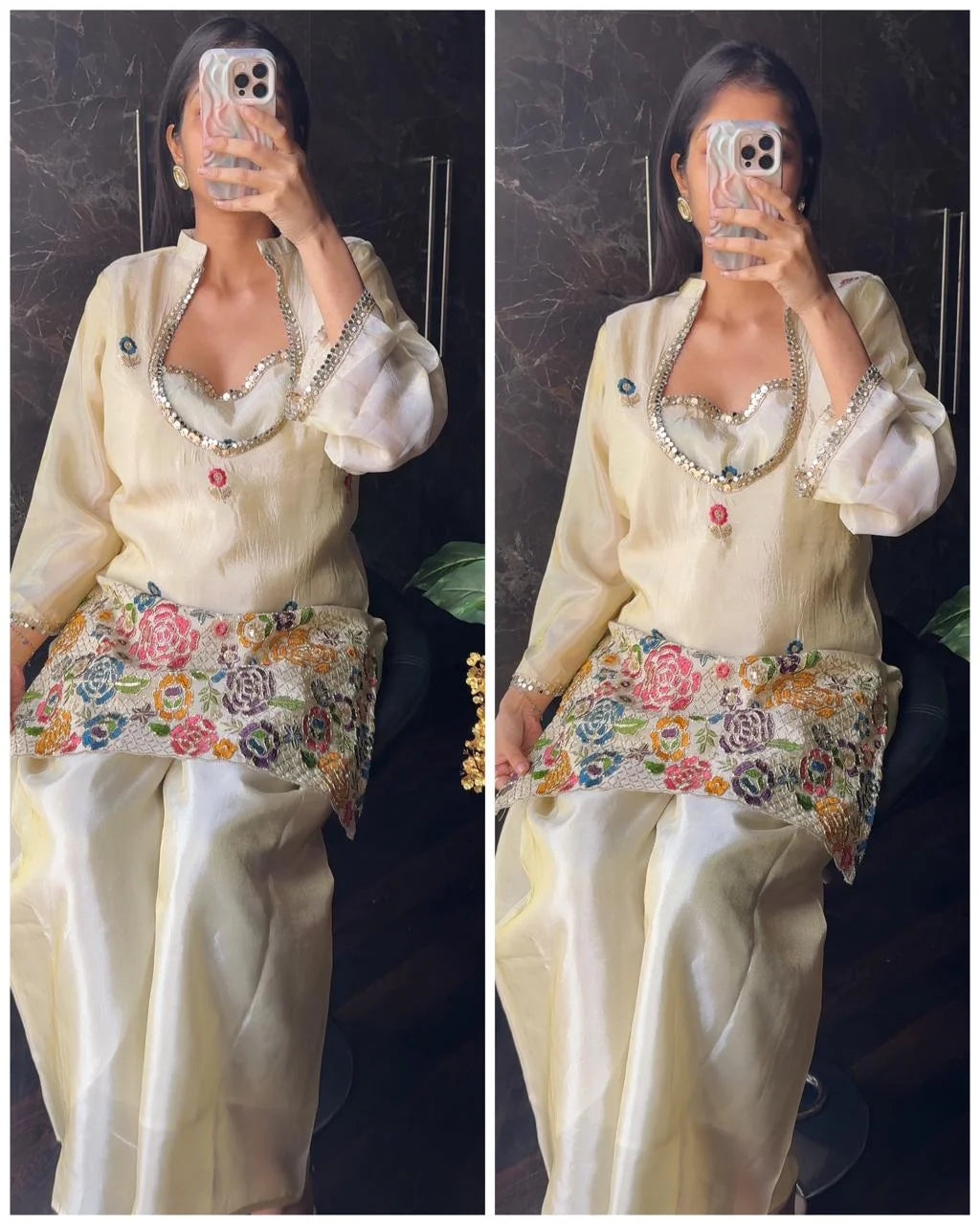 Premium Ivory Bustier with Coord – Zardoshi Set