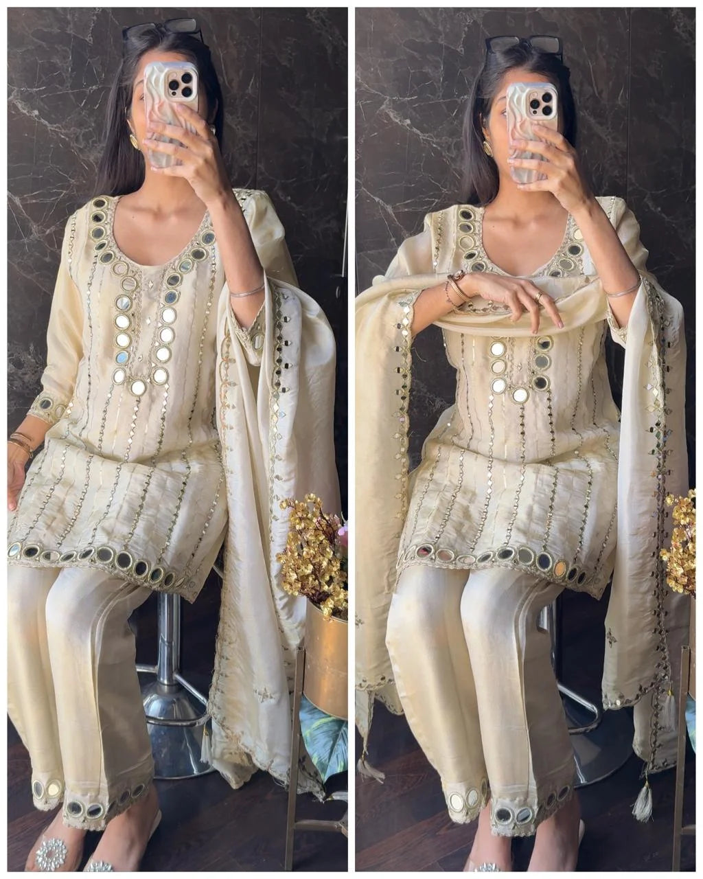 Original Mirror Premium Shimmer Tissue Suit – Ivory