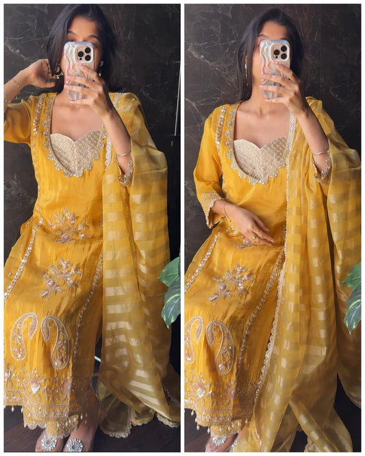 Premium Shimmer Tissue Bustier Suit