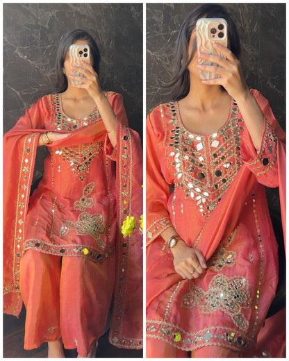 Premium Crepe Tissue Mirror fit – Rust Peach