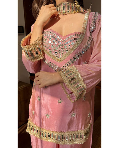 Premium Tissue 4 -Piece Bustier Set- Blush Pink
