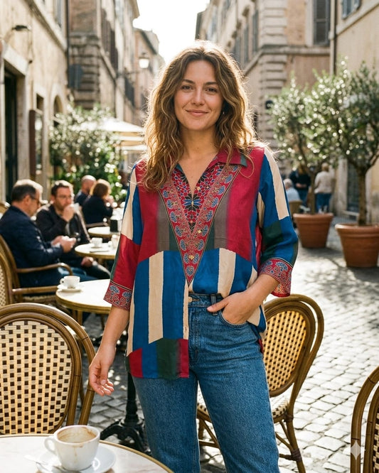 Premium Crepe Shirt -Blue