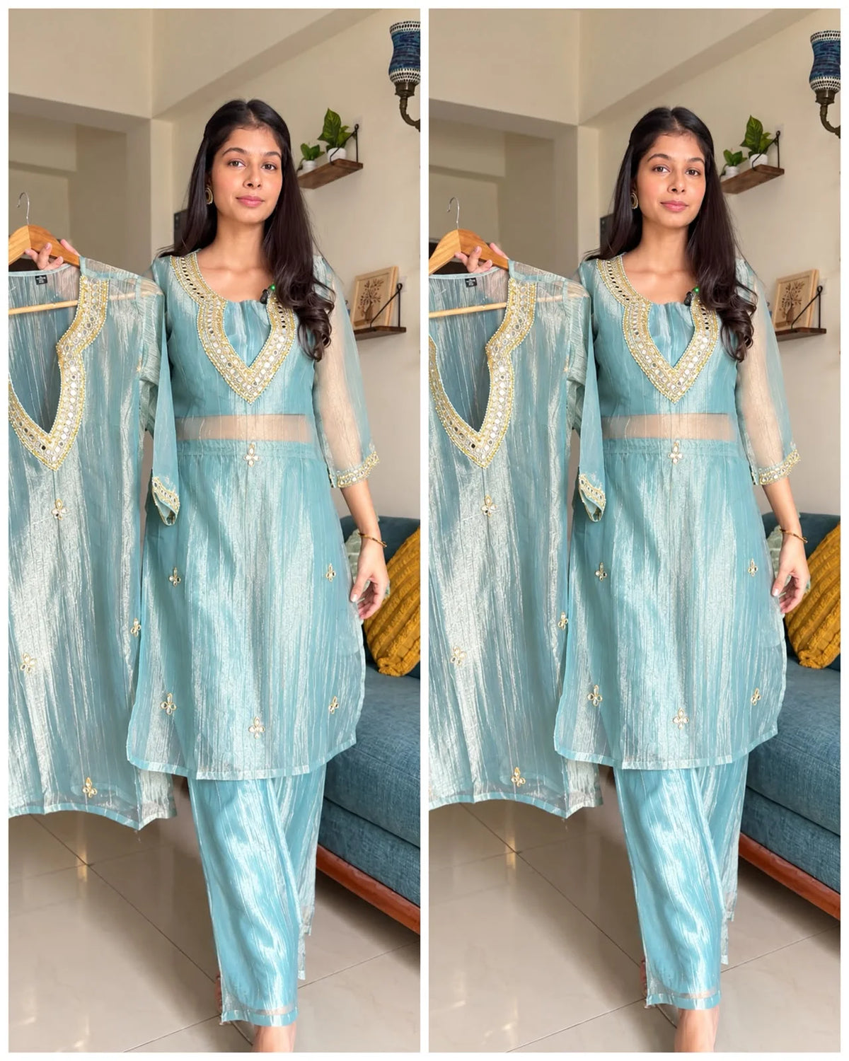 Aaira Aqua Mirror Set