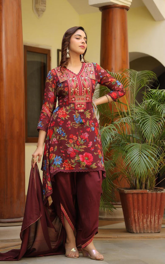 INDO TULIP SUIT-MAROON