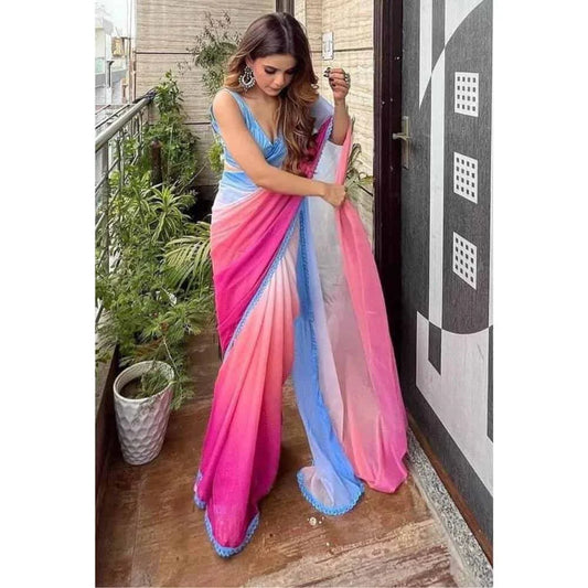 Alia Bhatt Ombre Sarees – Blue