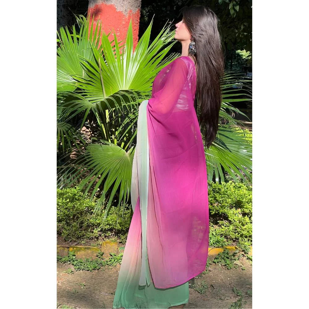 Alia Bhatt Ombre Sarees – Green