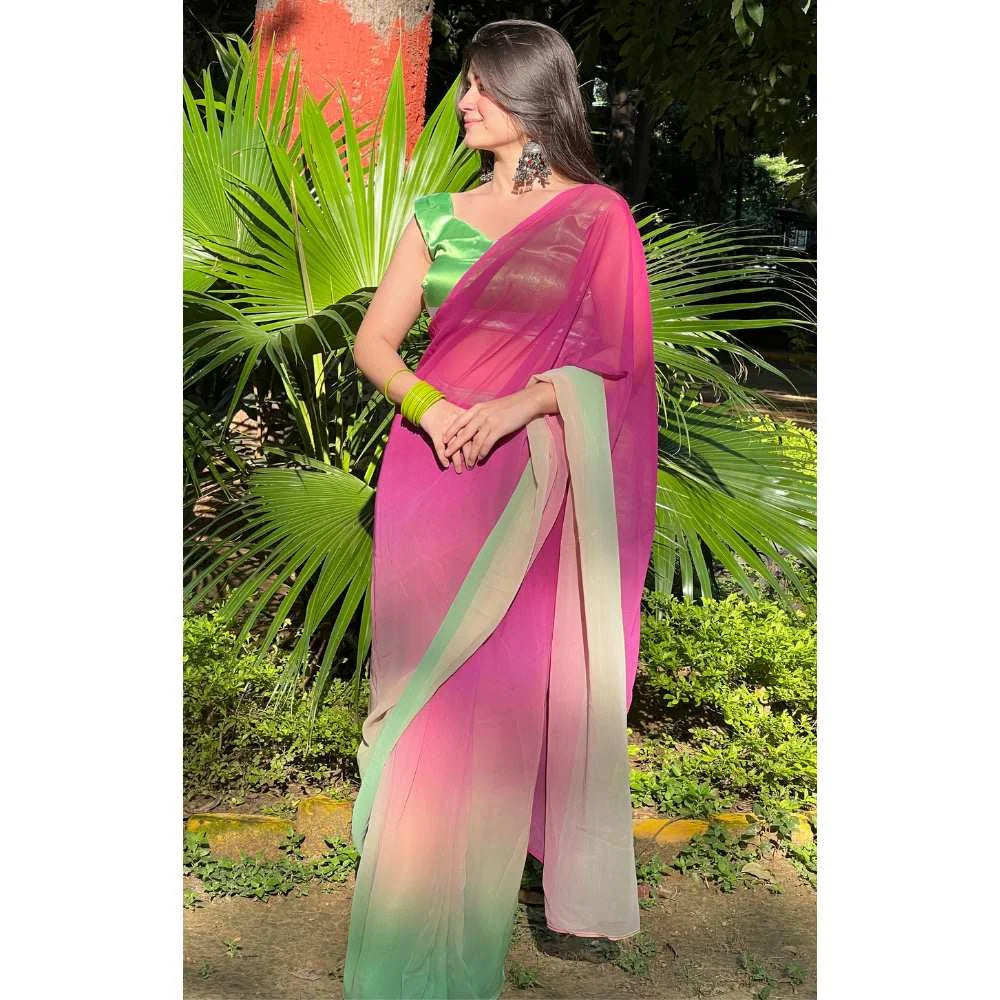 Alia Bhatt Ombre Sarees – Green